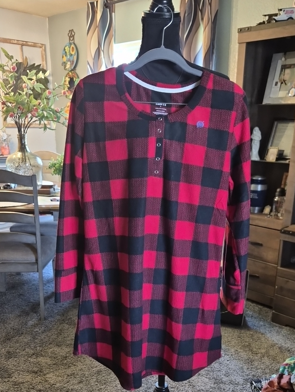 Born Red and Black Buffalo Plaid Long-Sleeve Henley